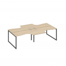 Рабочая станция со столами (4х140) Классика опоры QUATTRO дуб скандинавский / металлокаркас антрацит А4 А4 181-2 ДК