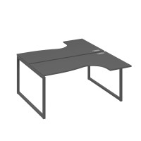 Рабочая станция QUATTRO (2х160) столы Классика эргономичные антрацит премиум / металлокаркас антрацит А4 А4 182 АР