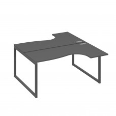 Рабочая станция QUATTRO (2х160) столы Классика эргономичные антрацит премиум / металлокаркас антрацит А4 А4 182 АР