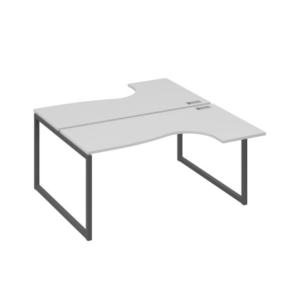 Рабочая станция QUATTRO (2х160) столы Классика эргономичные серый / металлокаркас антрацит А4 А4 182 СЕ