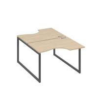 Рабочая станция столы Классика QUATTRO (2х120) дуб скандинавский / металлокаркас антрацит А4 А4 183 ДК