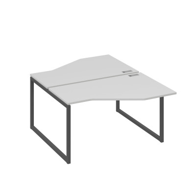 Рабочая станция со столами (2х140) Техно на каркасе QUATTRO серый / металлокаркас антрацит А4 А4 187 СЕ