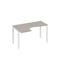 Стол левый на металлокаркасе UNO эргономичный "Классика" мокко премиум / металлокаркас белый А4 Б1 033 МП
