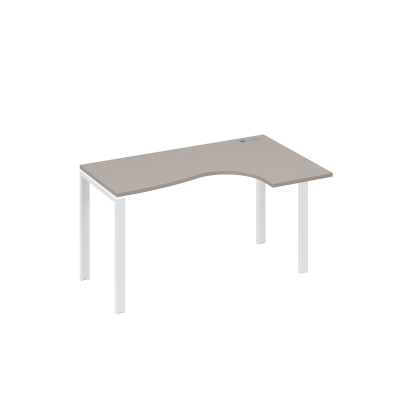 Стол правый "Классика" эргономичный на металлокаркасе UNO мокко премиум / металлокаркас белый А4 Б1 034 МП