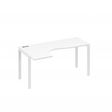 Стол эргономичный "Классика" на металлокаркасе UNO левый белый премиум / металлокаркас белый А4 Б1 035 БП