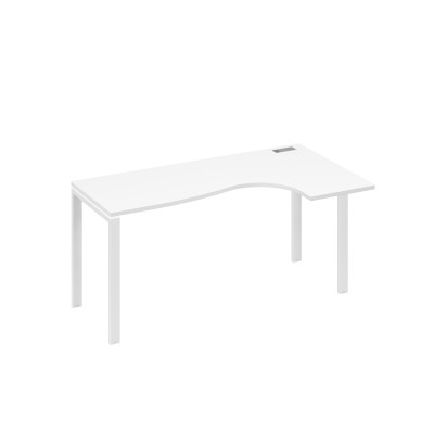 Стол эргономичный "Классика" правый на металлокаркасе UNO белый премиум / металлокаркас белый А4 Б1 036 БП