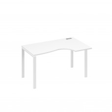 Стол металлокаркас UNO эргономичный правый "Классика" белый премиум / металлокаркас белый А4 Б1 044 БП