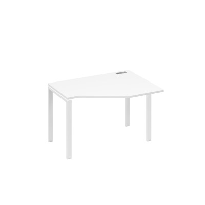 Стол эргономичный правый "Техно" на металлокаркасе UNO белый премиум / металлокаркас белый А4 Б1 052 БП