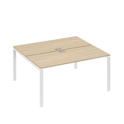 Рабочая станция на металлокаркасе UNO (2х160) дуб скандинавский / металлокаркас белый А4 Б1 175 ДК