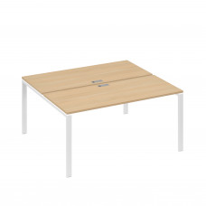 Рабочая станция на металлокаркасе UNO (2х160) натуральный дуб / металлокаркас белый А4 Б1 175 НД