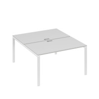 Станция рабочая на металлокаркасе UNO 2х140 серый / металлокаркас белый А4 Б1 177 СЕ