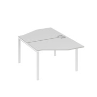 Рабочая станция опоры UNO со столами Техно (2х120) серый / металлокаркас белый А4 Б1 186 СЕ