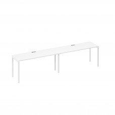 Рабочая станция на металлокаркасе DUE (2х160) белый премиум / металлокаркас белый А4 Б2 005-2 БП