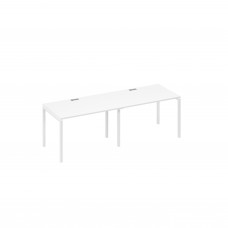 Рабочая станция на металлокаркасе DUE (2х120) белый премиум / металлокаркас белый А4 Б2 023-2 БП