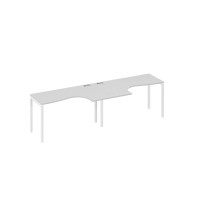 Рабочая станция Классика каркас DUE (2х140) серый / металлокаркас белый А4 Б2 033-2 СЕ