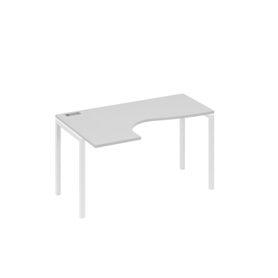 Стол эргономичный "Классика" левый на металлокаркасе DUE серый / металлокаркас белый А4 Б2 033 СЕ