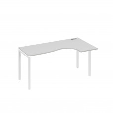 Стол на металлокаркасе DUE эргономичный правый "Классика" серый / металлокаркас белый А4 Б2 036 СЕ