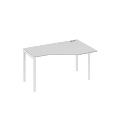 Стол "Техно" эргономичный на металлокаркасе DUE правый серый / металлокаркас белый А4 Б2 054 СЕ