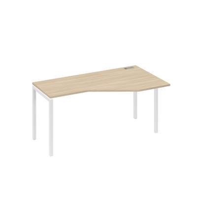 Стол "Техно" на каркасе DUE эргономичный правый дуб скандинавский / металлокаркас белый А4 Б2 056 ДК