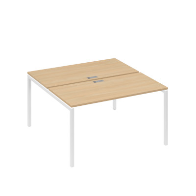 Рабочая станция опоры DUE 2х140 натуральный дуб / металлокаркас белый А4 Б2 174 НД