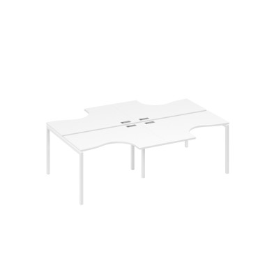 Рабочая станция каркас DUE (4х120) столы эргономичные Классика белый премиум / металлокаркас белый А4 Б2 180-2 БП