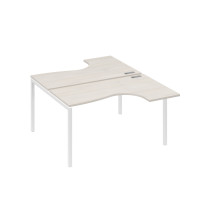 Станция каркас DUE столы (2х140) Классика дуб / металлокаркас белый А4 Б2 181 ДШ