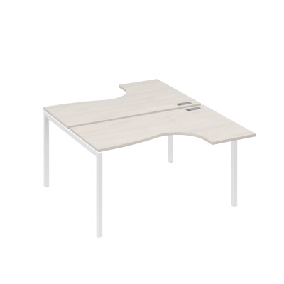 Станция каркас DUE столы (2х140) Классика дуб / металлокаркас белый А4 Б2 181 ДШ