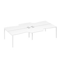Станция 4х160 опоры DUE столы Классика эргономичные белый премиум / металлокаркас белый А4 Б2 185-2 БП