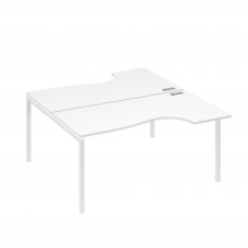 Рабочая станция DUE (2х160) столы эргономичные Классика белый премиум / металлокаркас белый А4 Б2 185 БП