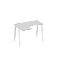 Стол левый "Классика" эргономичный металлокаркас TRE серый / металлокаркас белый А4 Б3 031 СЕ