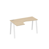 Стол эргономичный "Классика" на металлокаркасе TRE левый дуб скандинавский / металлокаркас белый А4 Б3 033 ДК