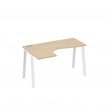 Стол эргономичный "Классика" на металлокаркасе TRE левый дуб скандинавский / металлокаркас белый А4 Б3 033 ДК