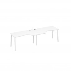 Рабочая станция столы Классика на каркасе TRE (2х140) белый премиум / металлокаркас белый А4 Б3 043-2 БП