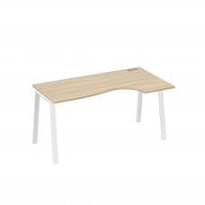 Стол эргономичный правый "Классика" на металлокаркасе TRE дуб скандинавский / металлокаркас белый А4 Б3 046 ДК