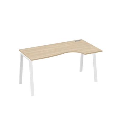 Стол эргономичный правый "Классика" на металлокаркасе TRE дуб скандинавский / металлокаркас белый А4 Б3 046 ДК