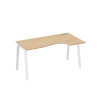 Стол эргономичный правый "Классика" на металлокаркасе TRE натуральный дуб / металлокаркас белый А4 Б3 046 НД