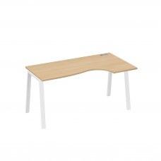 Стол эргономичный правый "Классика" на металлокаркасе TRE натуральный дуб / металлокаркас белый А4 Б3 046 НД