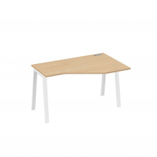 Стол эргономичный правый "Техно" на металлокаркасе TRE натуральный дуб / металлокаркас белый А4 Б3 054 НД