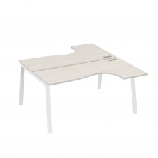 Рабочая станция на опорах TRE (2х160) столы Классика дуб / металлокаркас белый А4 Б3 182 ДШ