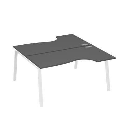 Рабочая станция опоры TRE (2х160) столы Классика антрацит премиум / металлокаркас белый А4 Б3 185 АР