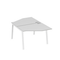 Рабочая станция TRE (2х120) со столами Техно серый / металлокаркас белый А4 Б3 186 СЕ