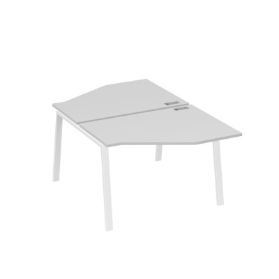 Рабочая станция TRE (2х120) со столами Техно серый / металлокаркас белый А4 Б3 186 СЕ