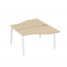 Рабочая станция (2х140) каркас TRE со столами Техно дуб скандинавский / металлокаркас белый А4 Б3 187 ДК