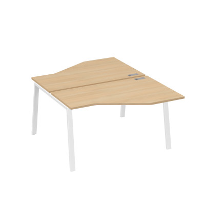 Рабочая станция (2х140) каркас TRE со столами Техно натуральный дуб / металлокаркас белый А4 Б3 187 НД