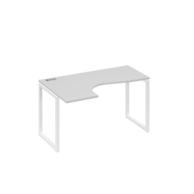 Стол левый "Классика" эргономичный металлокаркас QUATTRO серый / металлокаркас белый А4 Б4 033 СЕ