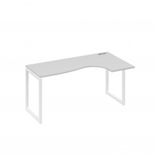 Стол правый "Классика" эргономичный на металлокаркасе QUATTRO серый / металлокаркас белый А4 Б4 036 СЕ
