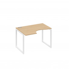 Стол "Классика" эргономичный на металлокаркасе QUATTRO левый натуральный дуб / металлокаркас белый А4 Б4 041 НД