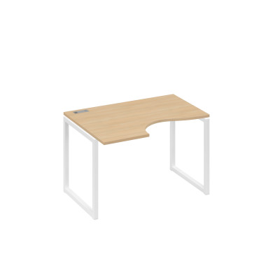 Стол "Классика" эргономичный на металлокаркасе QUATTRO левый натуральный дуб / металлокаркас белый А4 Б4 041 НД