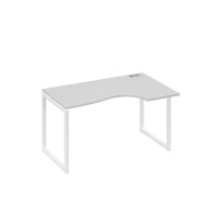 Стол правый "Классика" эргономичный на металлокаркасе QUATTRO серый / металлокаркас белый А4 Б4 044 СЕ