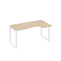 Стол эргономичный правый "Классика" на металлокаркасе QUATTRO дуб скандинавский / металлокаркас белый А4 Б4 046 ДК
